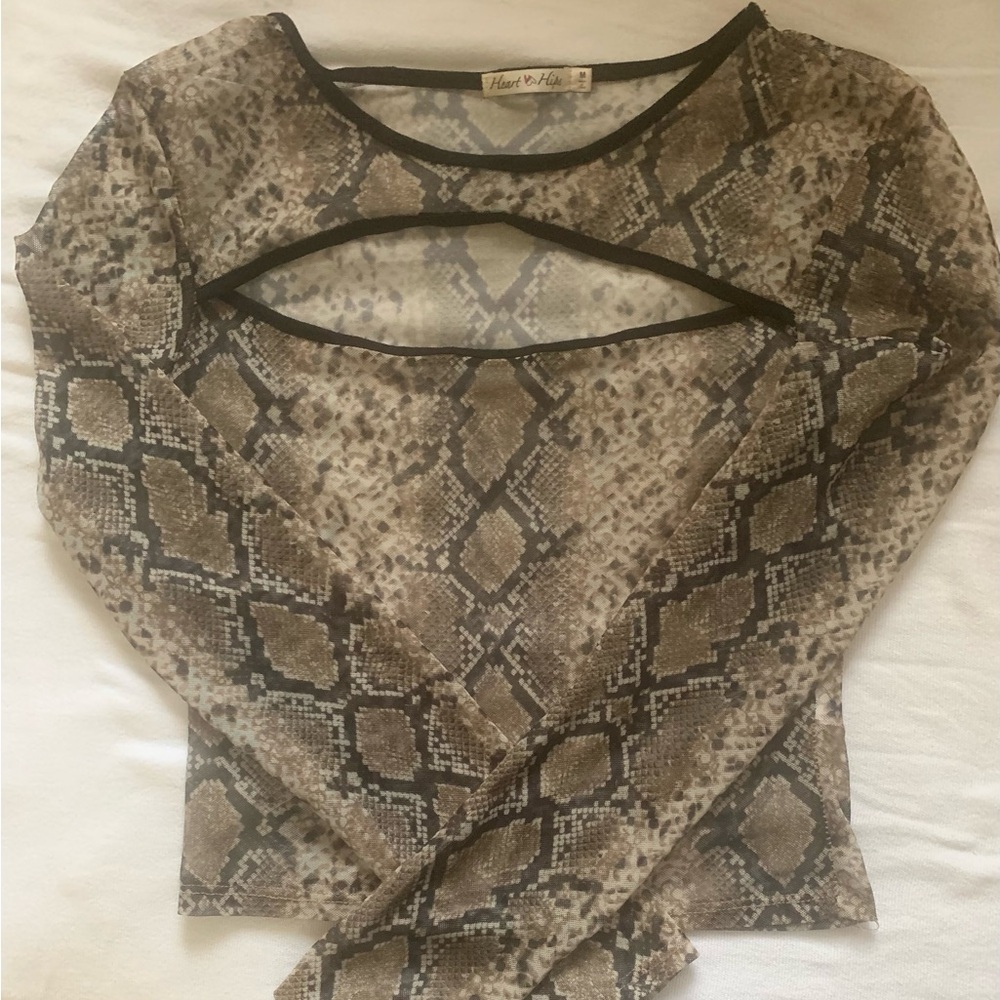 Heart & Hips Snake Print Sheer Top